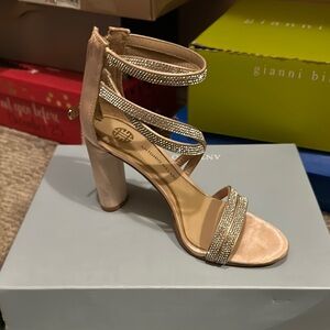 Antonio Melani Women's Gold Strappy Heels